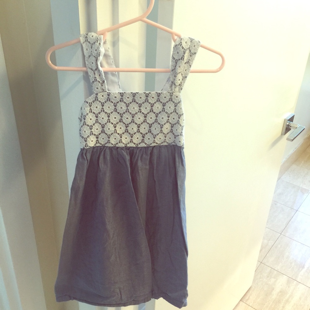 Penelope Mack girls 4T dress denim lace